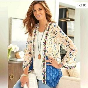 - SoftSurroundings sheer embroidered cardigan size M